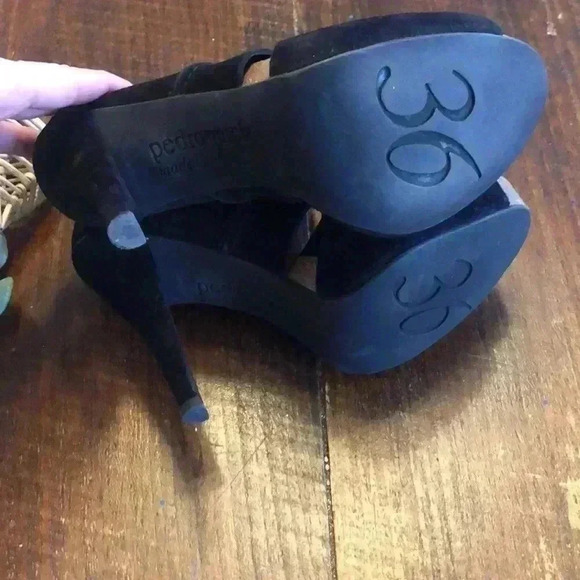 Pedro Garcia | Black Suede Cutout High Heel Pumps - Picture 7 of 7